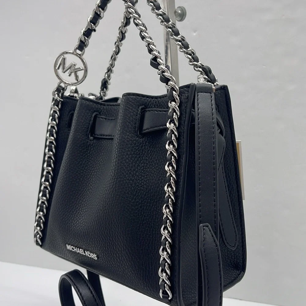 Michael Kors Women's Mina Sm Belted Chain Crossbody Bag - Black - Shoulder Bags - Picture 14 of 16